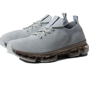 Men's Breathable Knit Slip-On Athletic Sneakers in Light Gray
